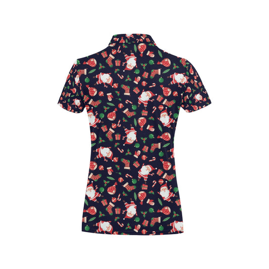 Santa Christmas Themed Print Design LKS304 Women's Polo Shirt