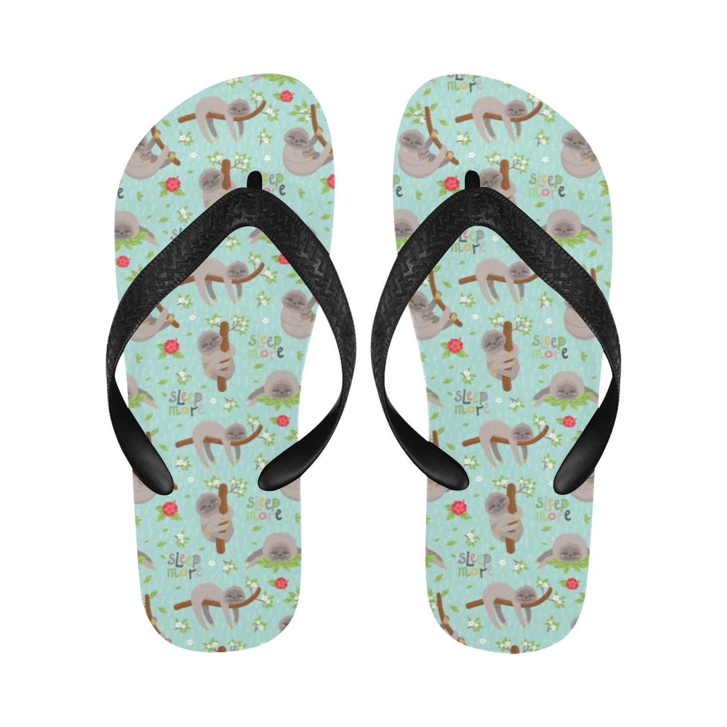 Sloth Print Design LKS305 Flip Flops