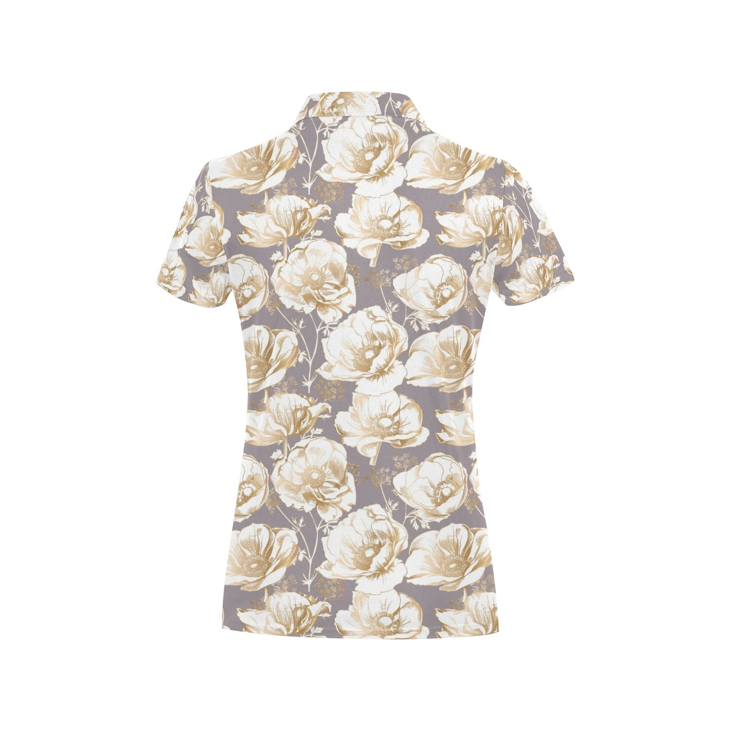 Anemone Pattern Print Design AM05 Women's Polo Shirt
