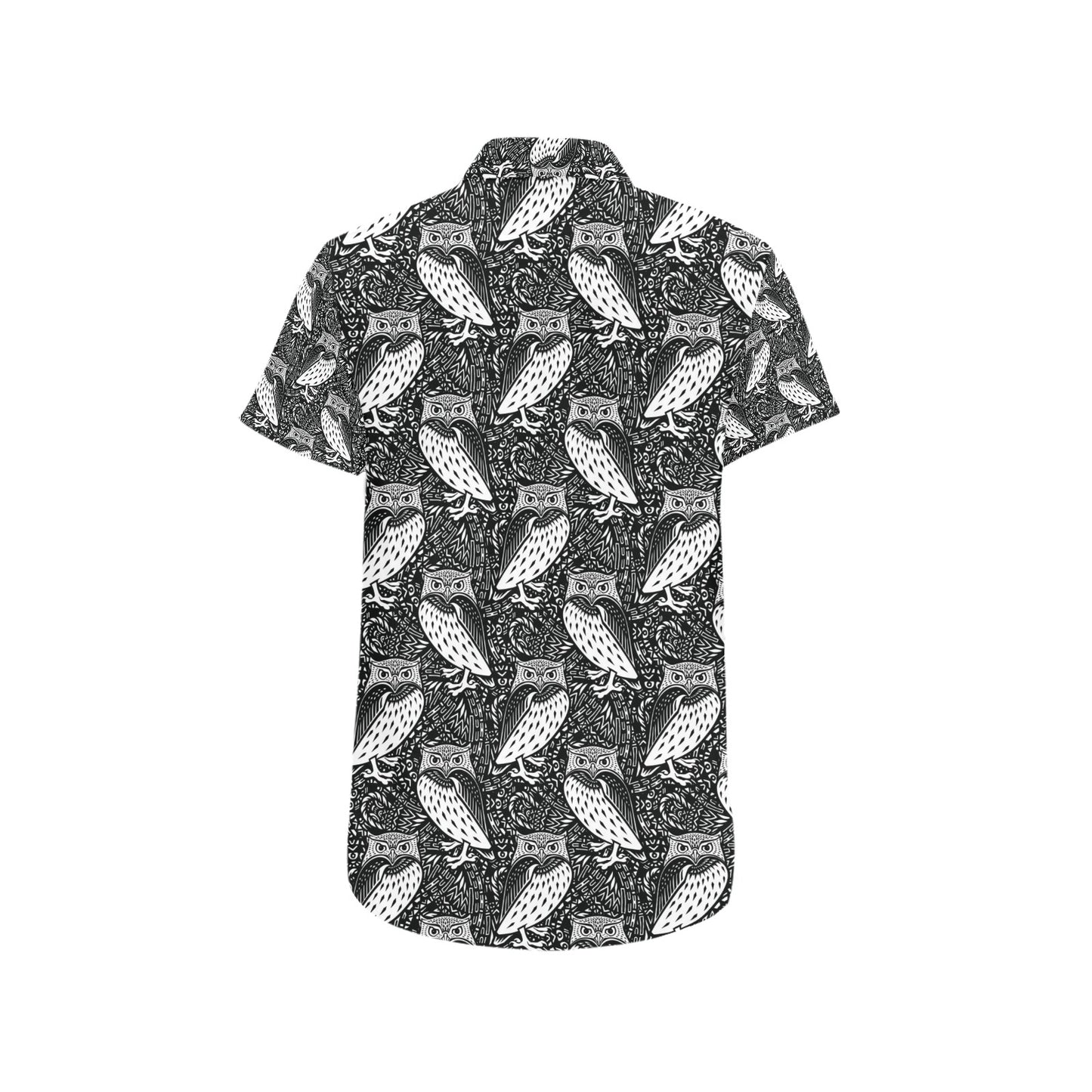 Tribal Pattern Print Design LKS308 Men Short Sleeve Button Up Shirt
