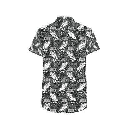Tribal Pattern Print Design LKS308 Men Short Sleeve Button Up Shirt
