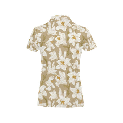 Lily Pattern Print Design LY07 Women's Polo Shirt