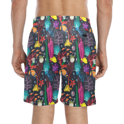 Underwater Cute Print Design LKS303 Men's Swim Trunks Beach Shorts