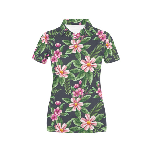 Summer Floral Pattern Print Design SF010 Women's Polo Shirt