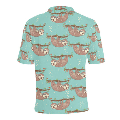 Sloth Print Design LKS302 Men Polo Shirt