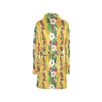 Hawaiian Themed Pattern Print Design H09 Women's Fleece Robe