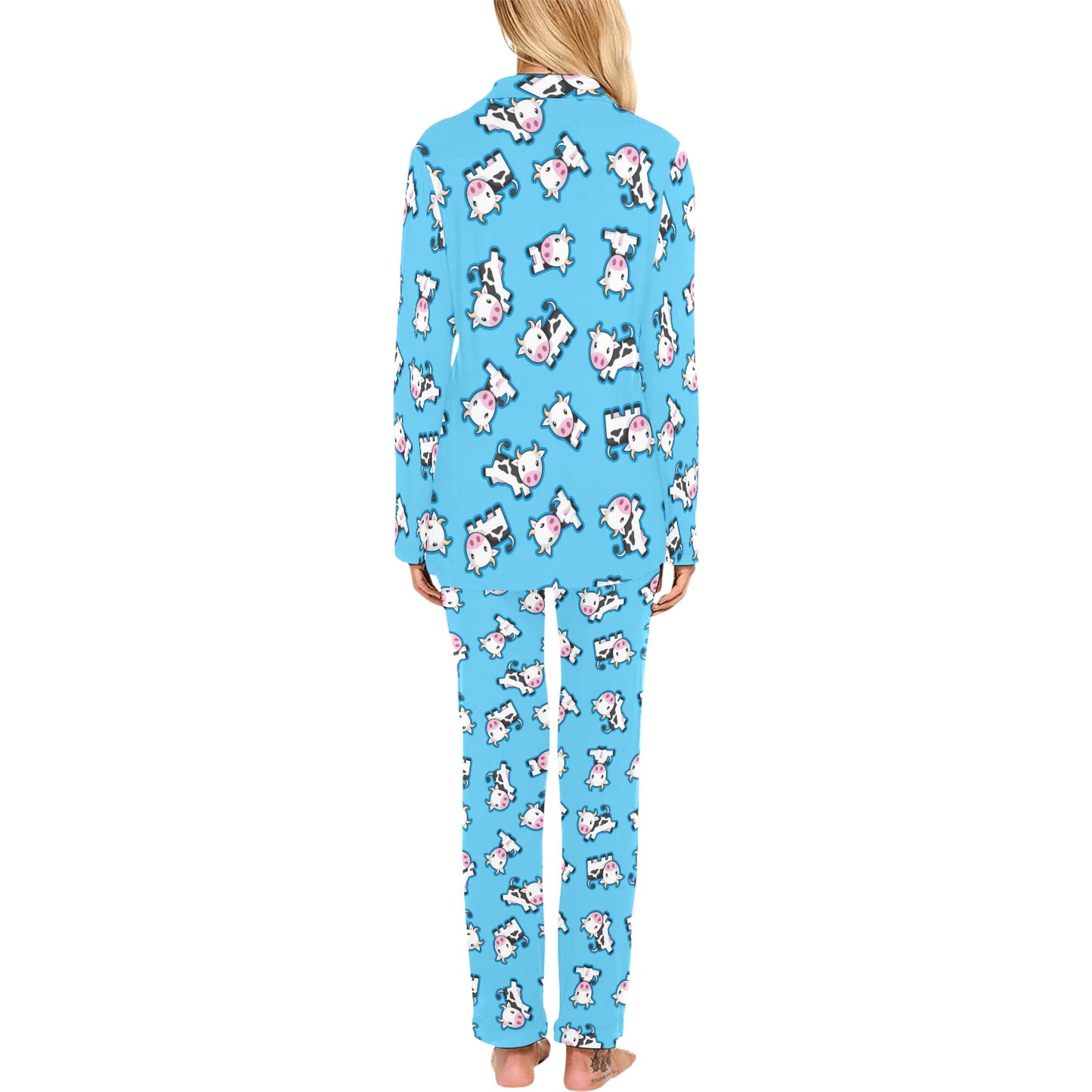 Cow Pattern Print Design 01 Women's Long Pajama Set