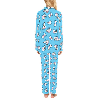 Cow Pattern Print Design 01 Women's Long Pajama Set