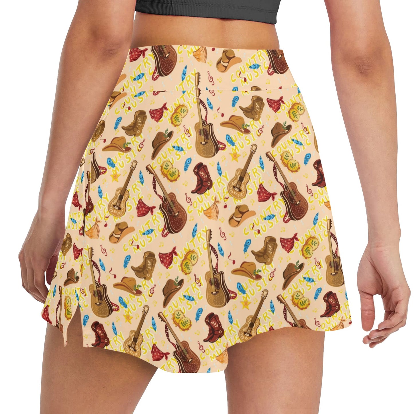 Western Lifestyle Print Design LKS303 17" Golf & Pickleball Skort with Pockets