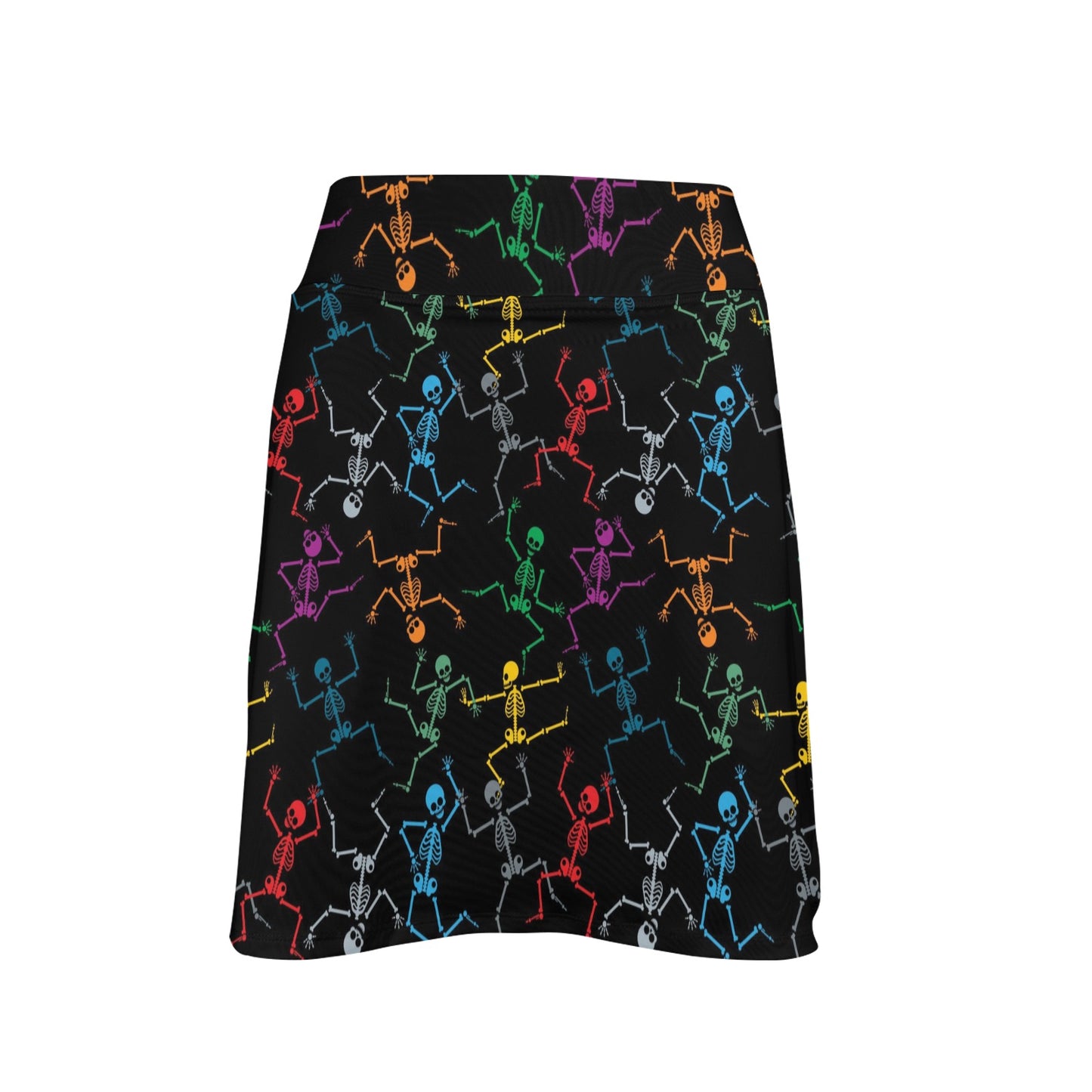 Skeleton Colorful Print Design LKS302 17" Golf & Pickleball Skort with Pockets