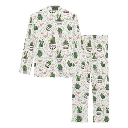Cactus Pattern Print Design 04 Women's Long Pajama Set