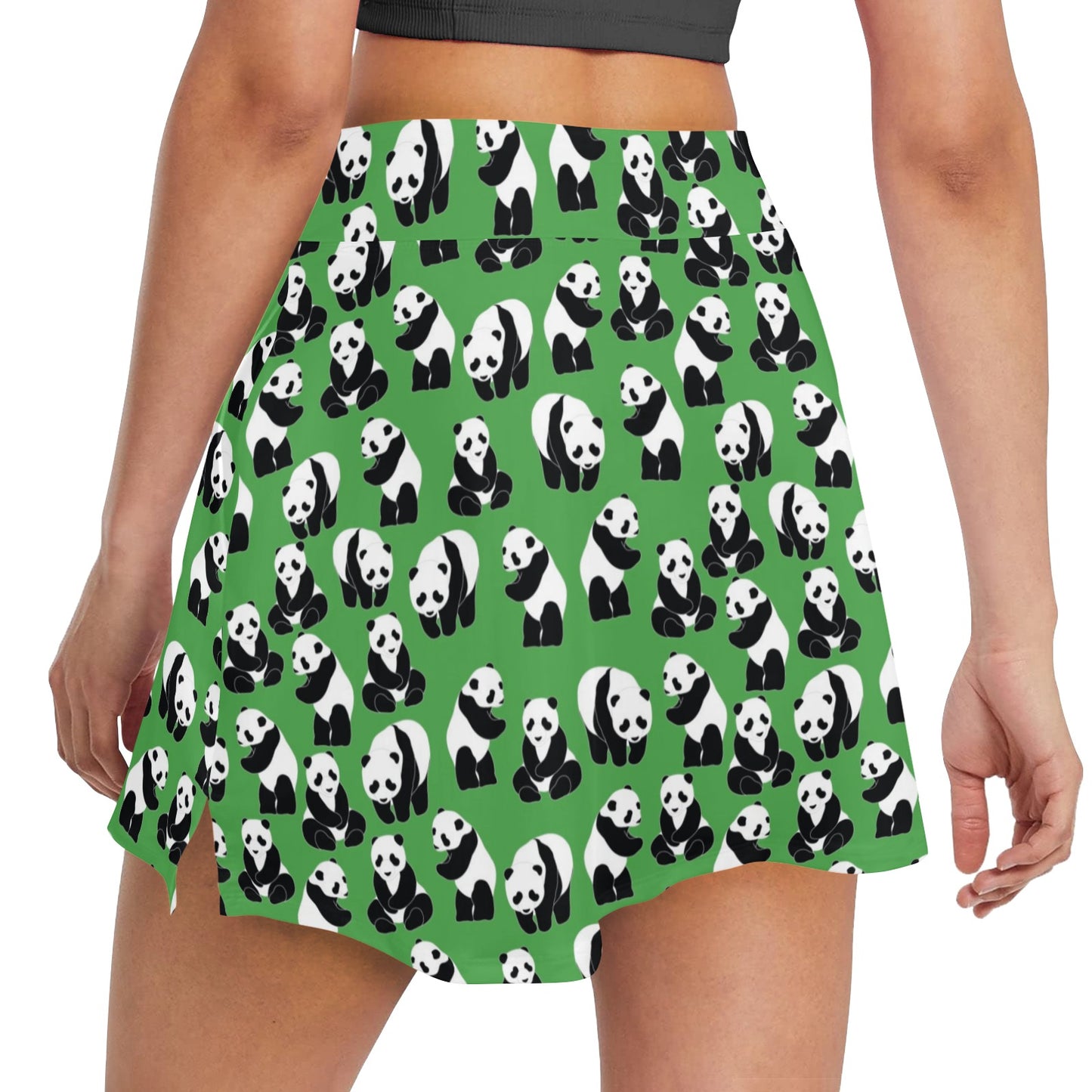 Panda Bear Pattern Themed Print 17" Golf & Pickleball Skort with Pockets