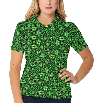 Celtic Green Neon Design Women's Polo Shirt