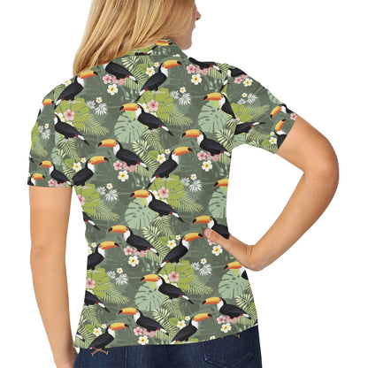 Toucan Print Design LKS304 Women's Polo Shirt