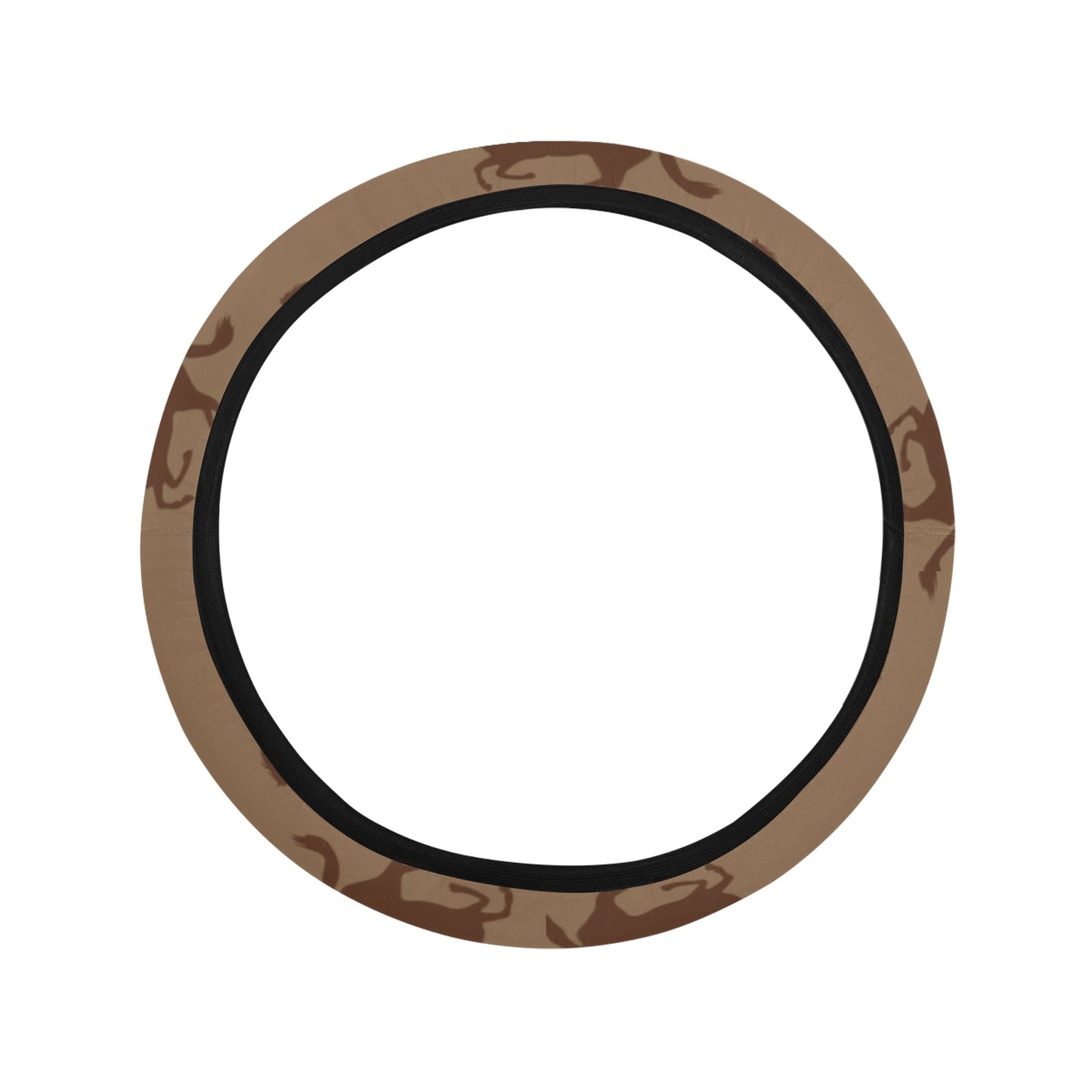 Horse Brown Print Design LKS307 Steering Wheel Cover with Elastic Edge