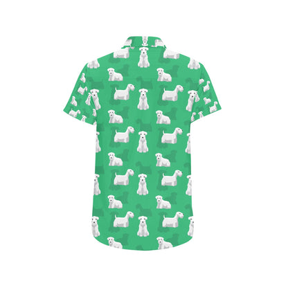 Sealyham Terriers Print Design LKS301 Men Short Sleeve Button Up Shirt