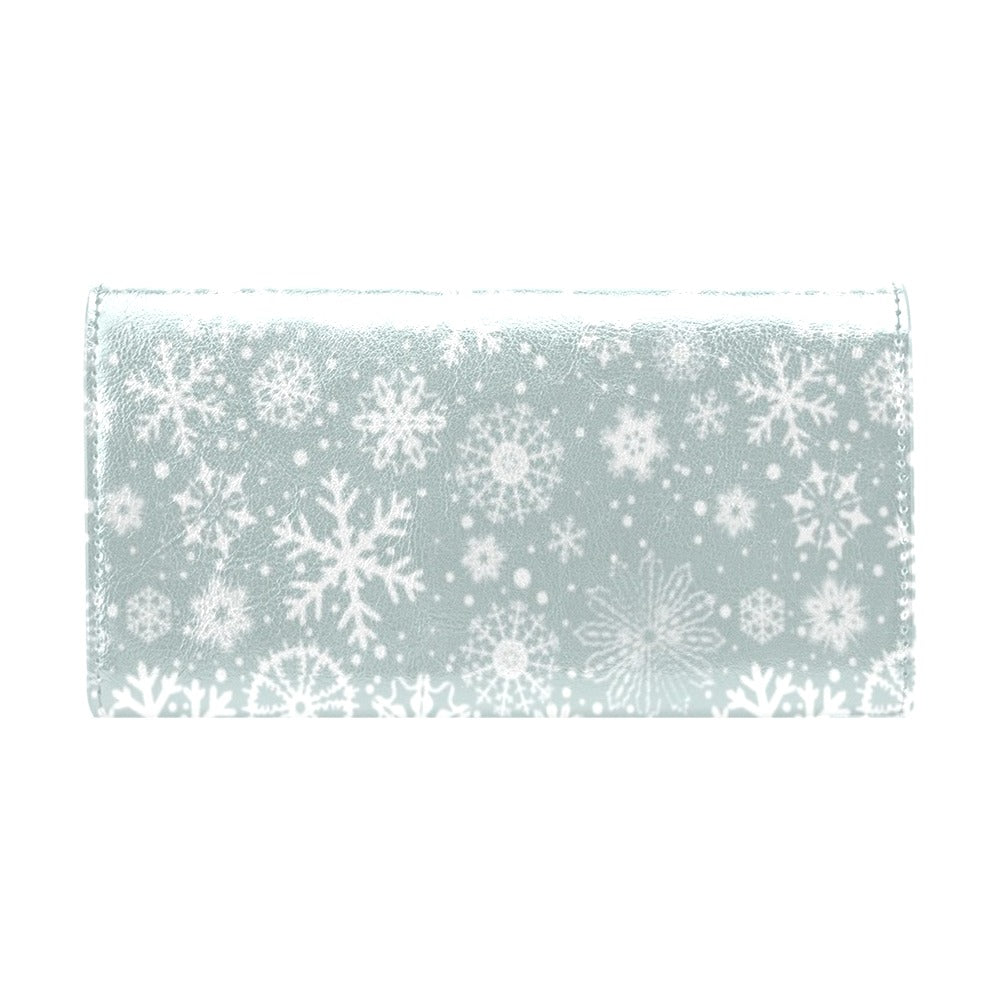 Snowflake Print Design LKS303 Women's Trifold Wallet