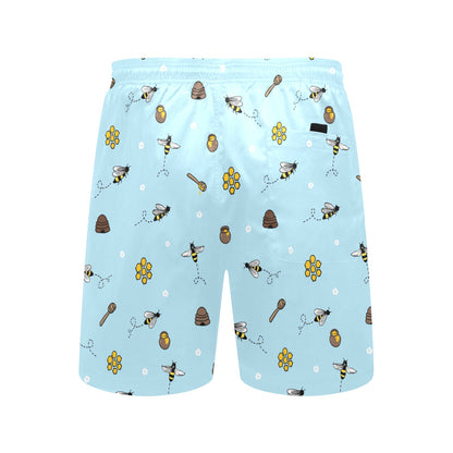 Honey Bee Print Design LKS307 Men's Swim Trunks Beach Shorts