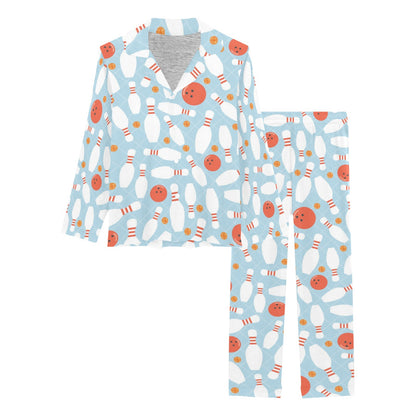 Bowling Pattern Print Design 09 Women's Long Pajama Set