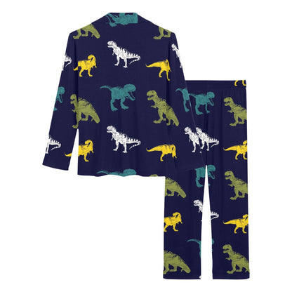 T Rex Pattern Print Design A07 Women's Long Pajama Set