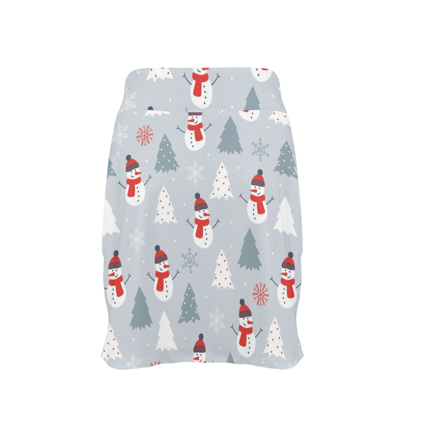 Snowman Print Design LKS302 Women's Golf Skirt with Pocket