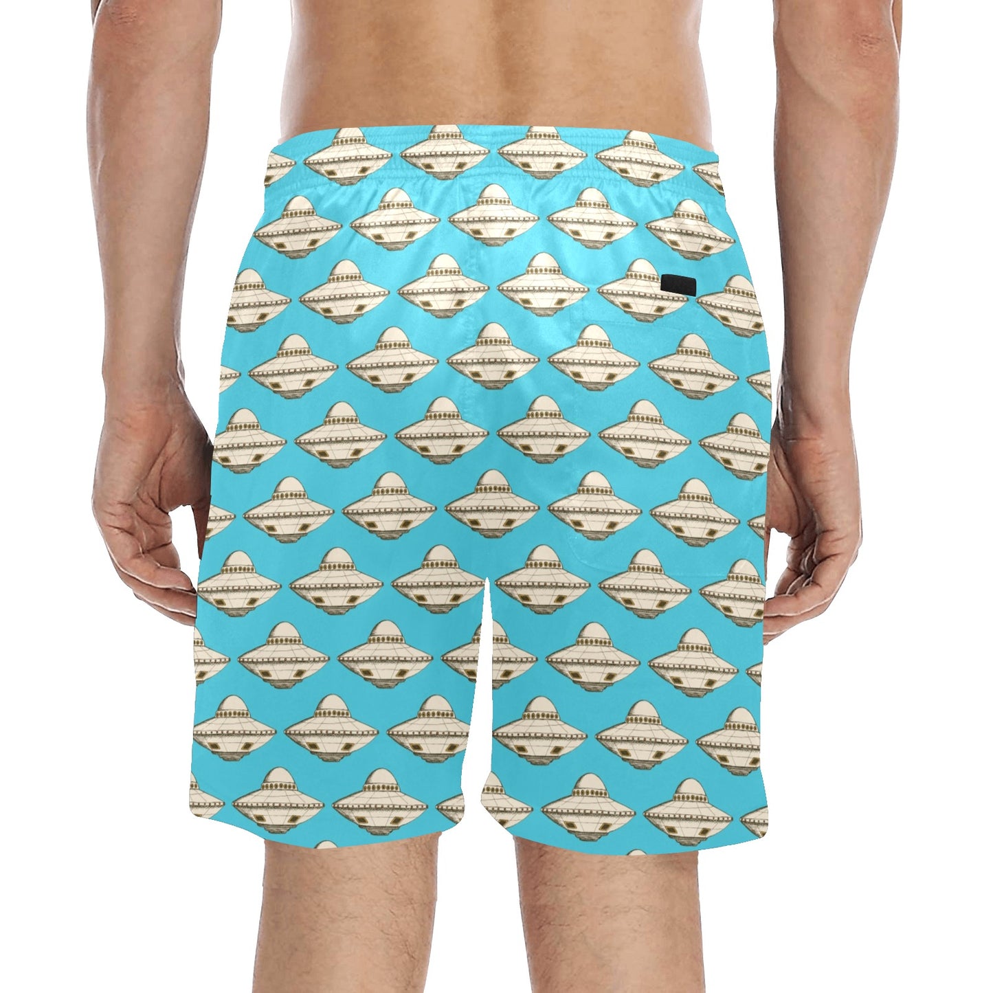 UFO Print Design LKS301 Men's Swim Trunks Beach Shorts