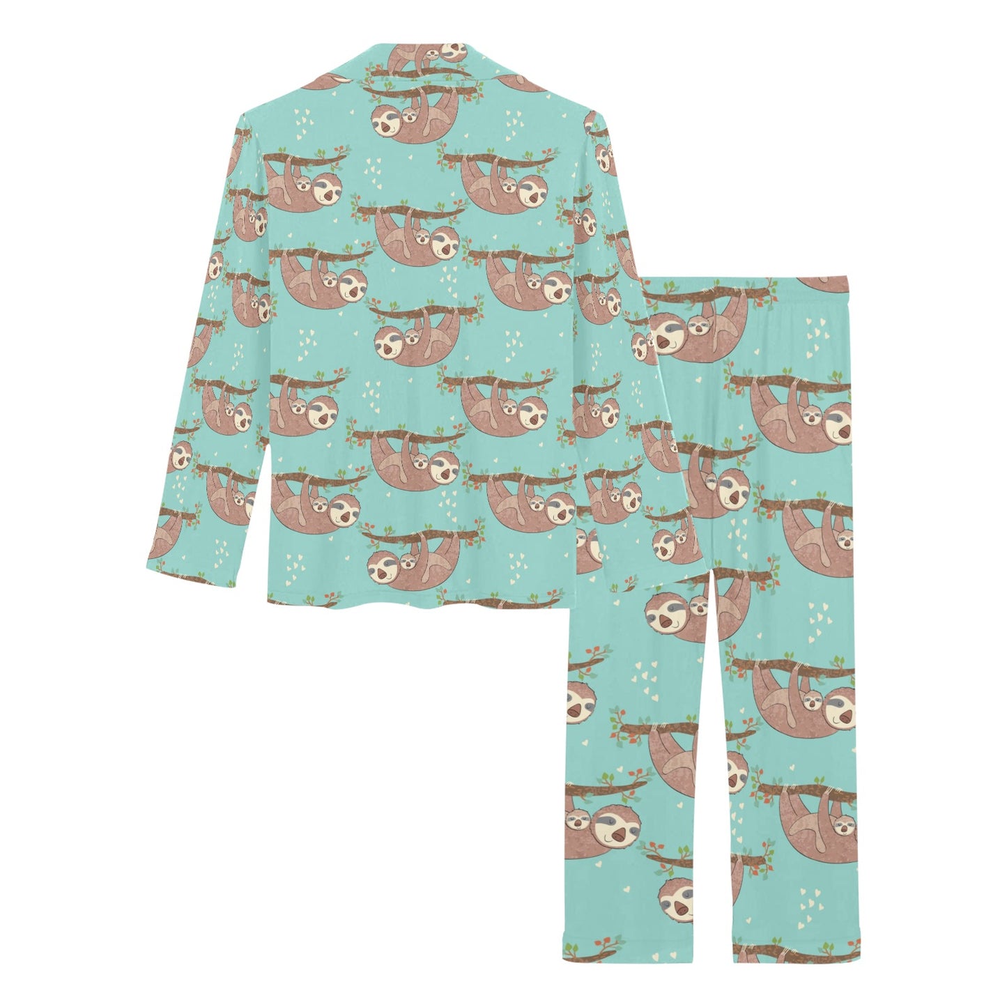 Sloth Print Design LKS302 Women's Long Pajama Set