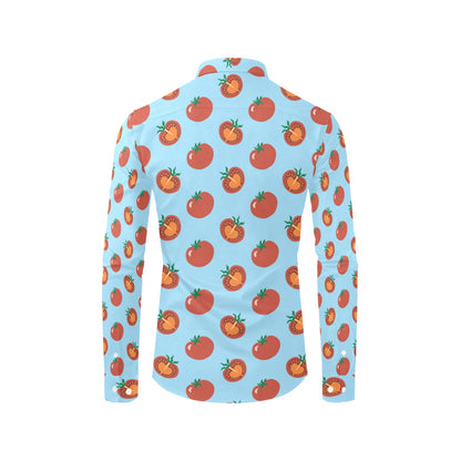 Tomato Print Design LKS304 Men's Long Sleeve Dress Shirt