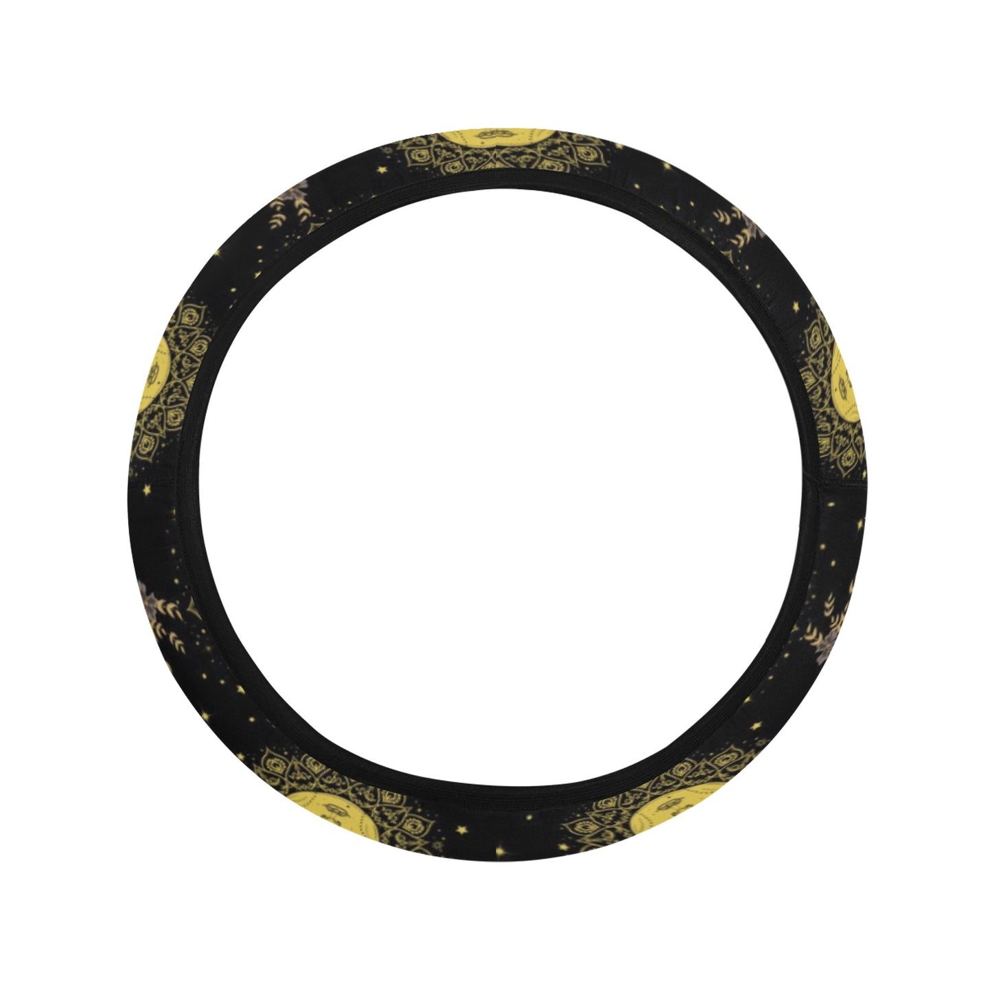 Sun Moon Print Design LKS301 Steering Wheel Cover with Elastic Edge