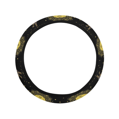 Sun Moon Print Design LKS301 Steering Wheel Cover with Elastic Edge