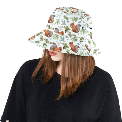 Squirrel Print Design LKS308 Unisex Bucket Hat
