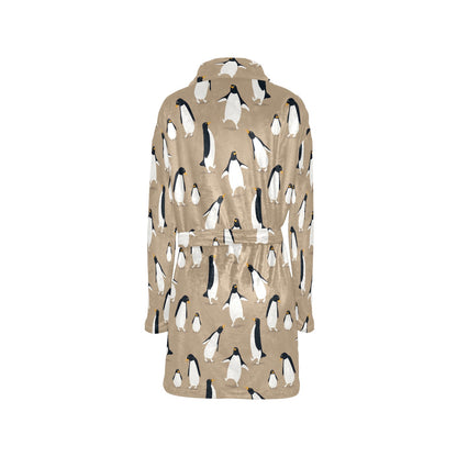 Penguin Pattern Print Design A01 Women's Fleece Robe