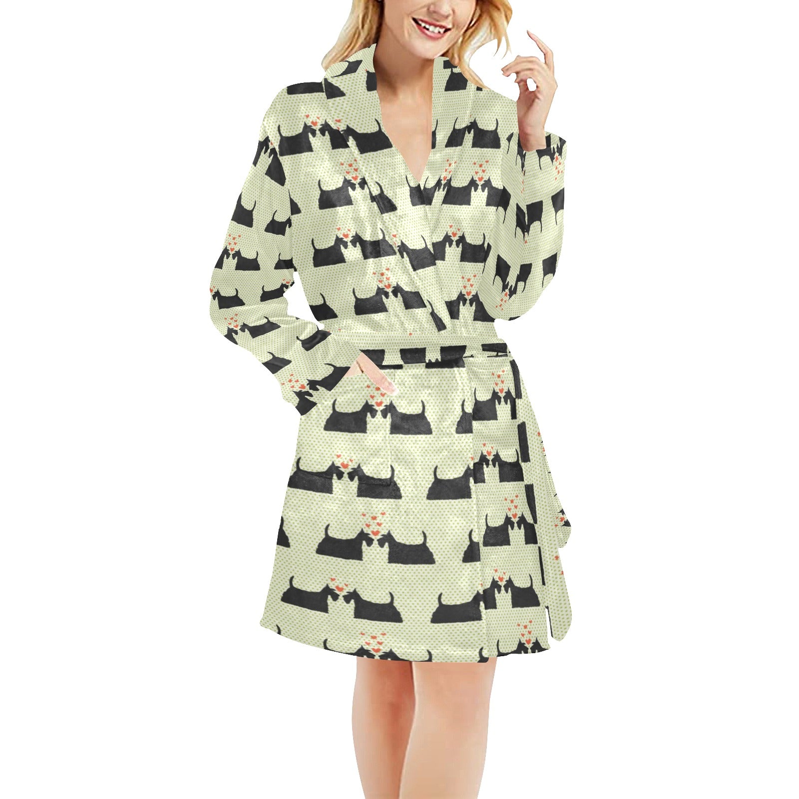 Scottish Terriers Print Design LKS304 Women's Fleece Robe