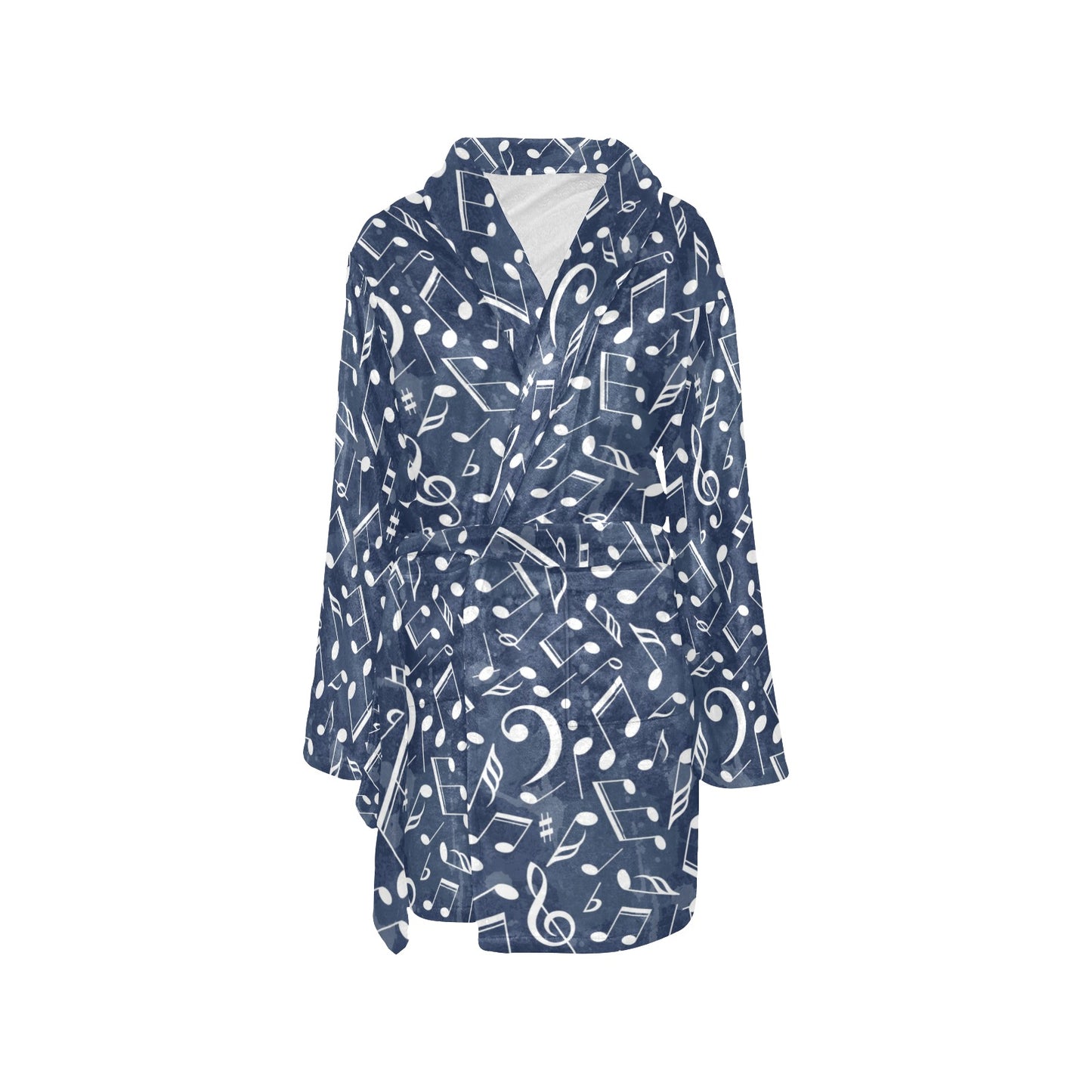 Music note Pattern Print Design A02 Women's Fleece Robe