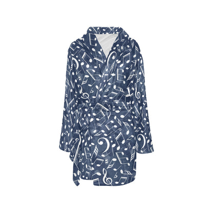 Music note Pattern Print Design A02 Women's Fleece Robe