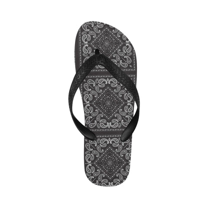 Bandana Black White Print Design LKS302 Flip Flops