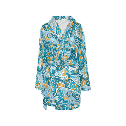 Funky Retro Pattern Print Design A03 Women's Fleece Robe