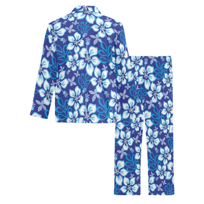 Hibiscus Pattern Print Design HB04 Men's Long Pajama Set
