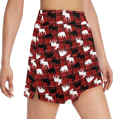 Moose Print Design LKS401 17" Golf & Pickleball Skort with Pockets