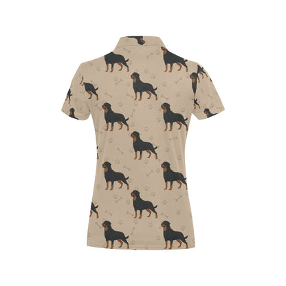 Rottweiler Pattern Print Design A01 Women's Polo Shirt