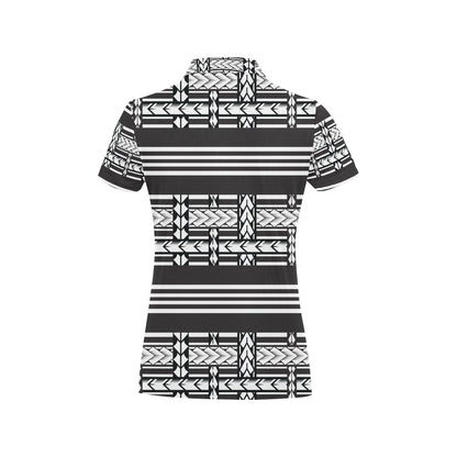 Samoan Tattoo Print Design LKS304 Women's Polo Shirt