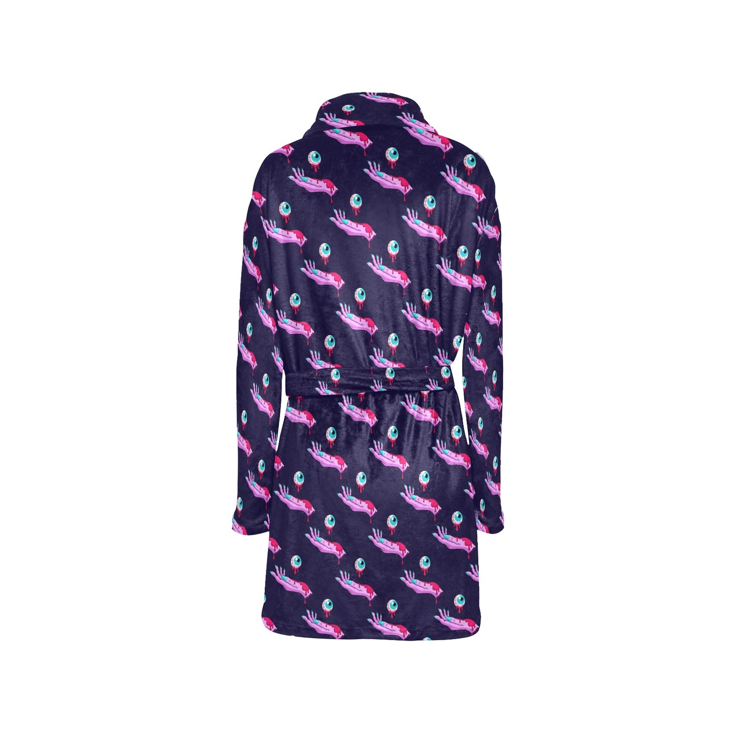Zombie Pink Hand Design Pattern Print Women's Fleece Robe