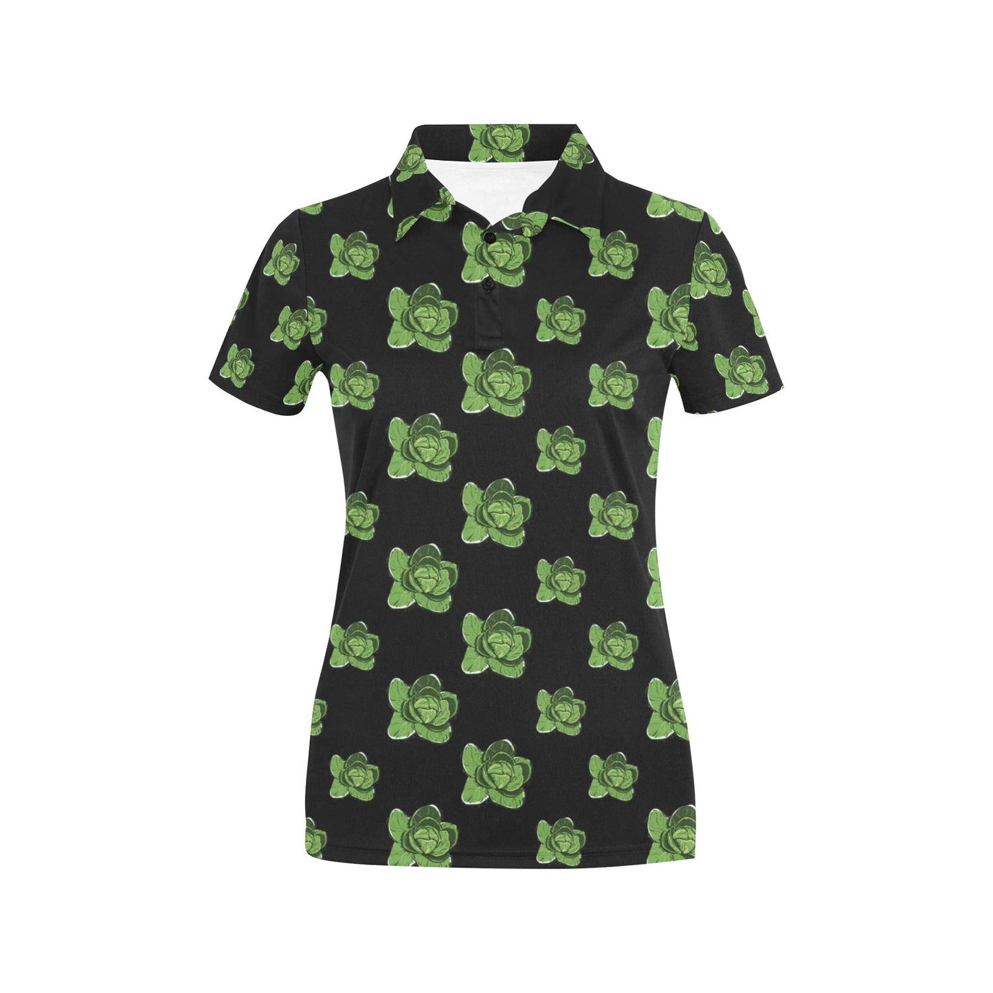 Cabbage Pattern Print Design 03 Women's Polo Shirt