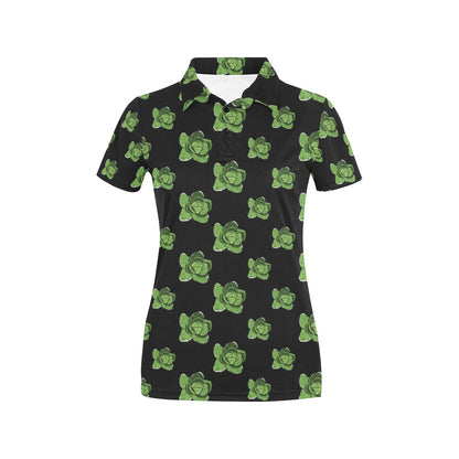 Cabbage Pattern Print Design 03 Women's Polo Shirt