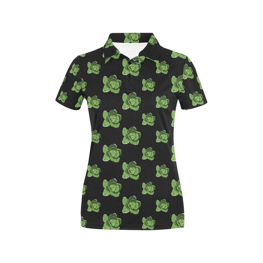 Cabbage Pattern Print Design 03 Women's Polo Shirt