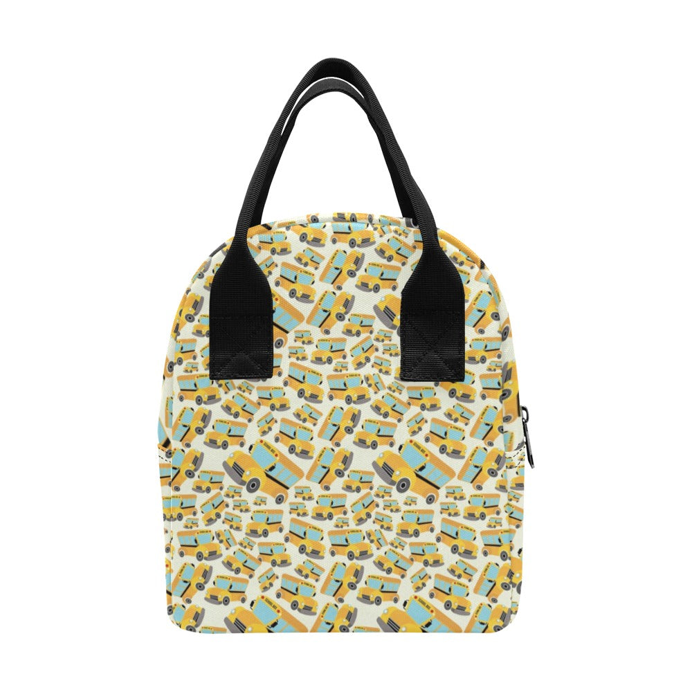 School Bus Print Design LKS301 Insulated Lunch Bag