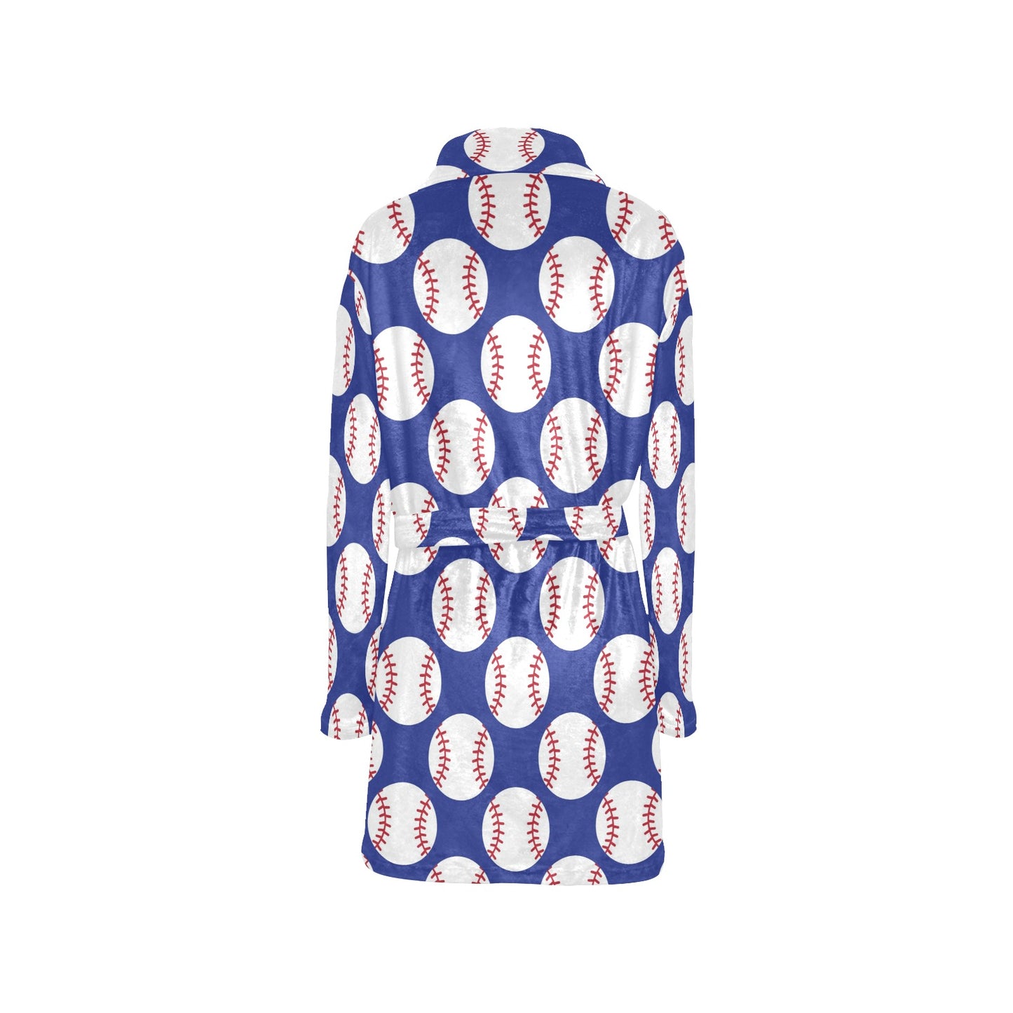 Baseball Blue Background Women's Fleece Robe