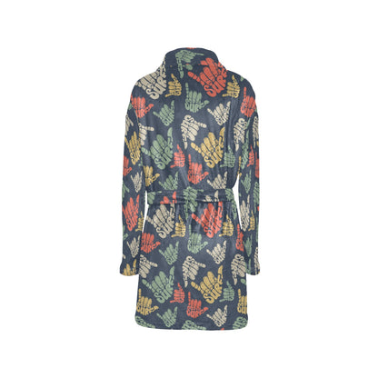 Surf Hand sign Women's Fleece Robe