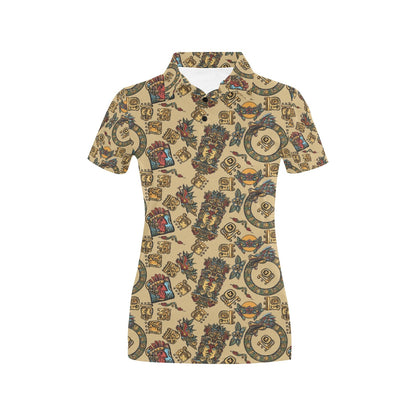 Totem Print Design LKS305 Women's Polo Shirt