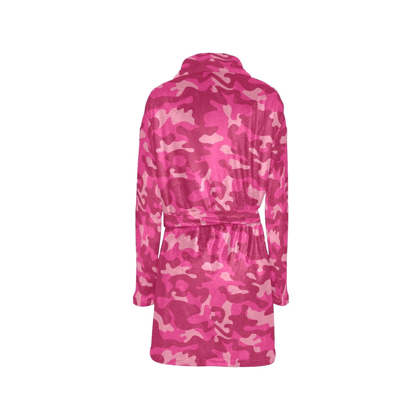 Camo Pink Pattern Print Design 01 Women's Fleece Robe